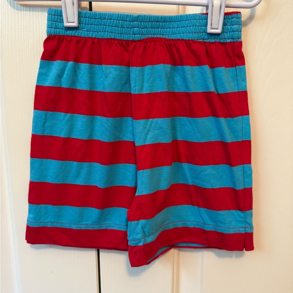 Luigi Kids Red and Blue Striped Shorts